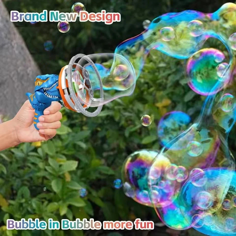 Electric Dinosaur Bubble Blower Gun Kids