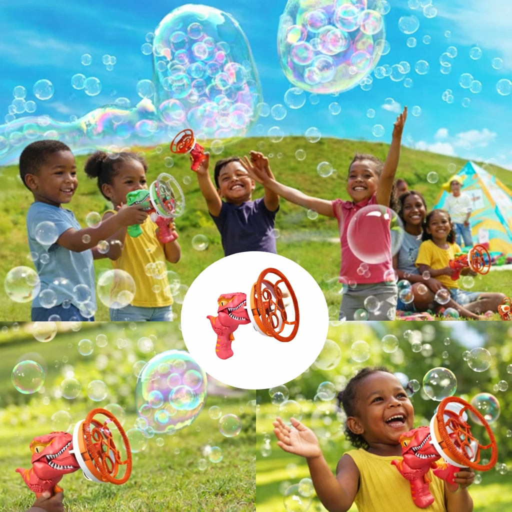 Electric Dinosaur Bubble Blower Gun Kids
